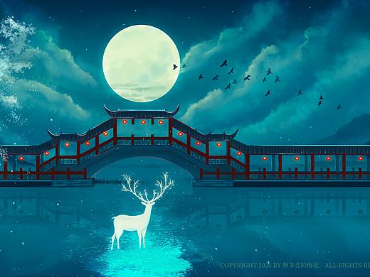 海上生明月 天涯共此时（个人主页-ZNDU4OTU3MzY=） - 商业插画 - 站酷设计师明珠黑曜原创素材 - 站酷ZCOOL