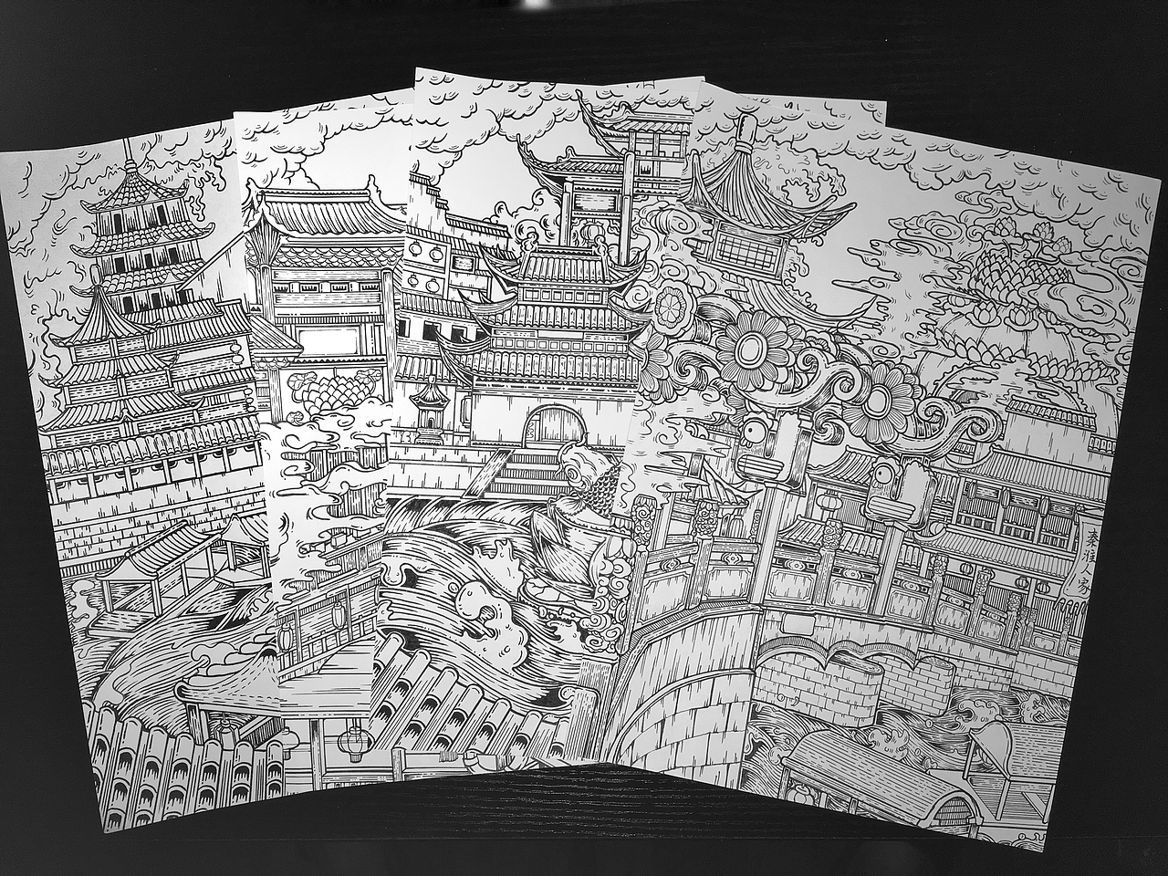 秦淮灯会插画设计我的本科毕业设计