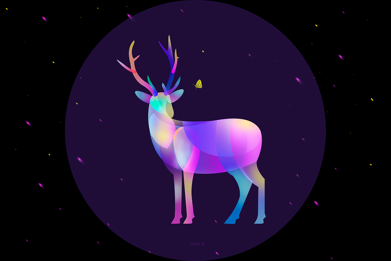 Sika deer（图ZMTMwMTgwMjIw） - 艺术插画 - 站酷设计师Alina兰堇原创素材 - 站酷ZCOOL