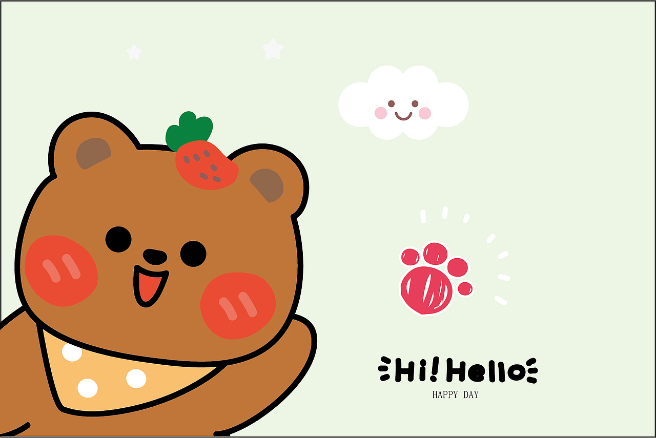 熊可爱卡通原创图案 贴纸手机壳鼠标垫