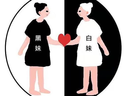 黑白姐妹（个人主页-ZMzkyNTI4OTI=） - 创作习作 - 站酷设计师清风一袖竹原创素材 - 站酷ZCOOL