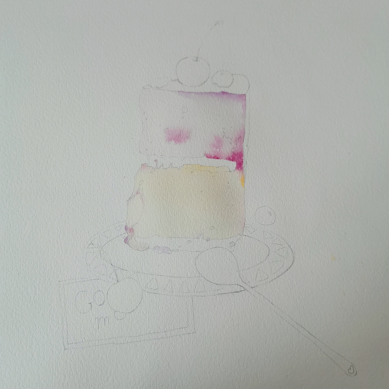 2020年-水彩插画-蛋糕/下午茶/多肉