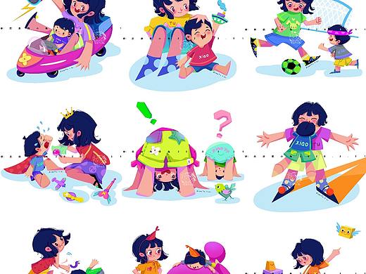 {小兔插画} 原创作品《童年》姐弟篇。前方多图预警！