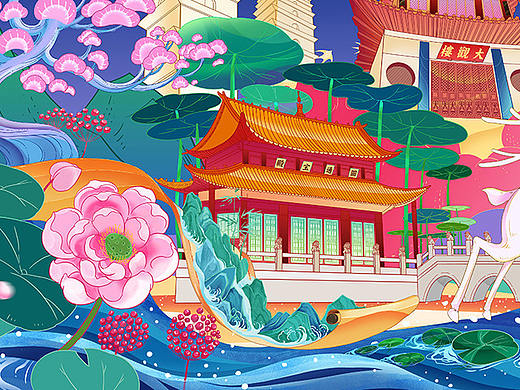 云南白药双节国潮快闪店创意设计（个人主页-ZNDkxNjY3NDQ=） - 商业插画 - 站酷设计师龙莲居原创素材 - 站酷ZCOOL