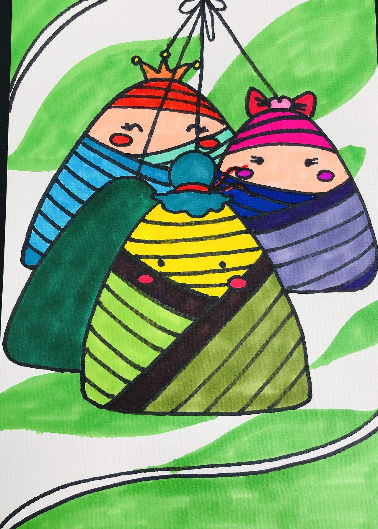 粽香飘飘～|插画|艺术插画|一个在这里_原创作品-站酷zcool