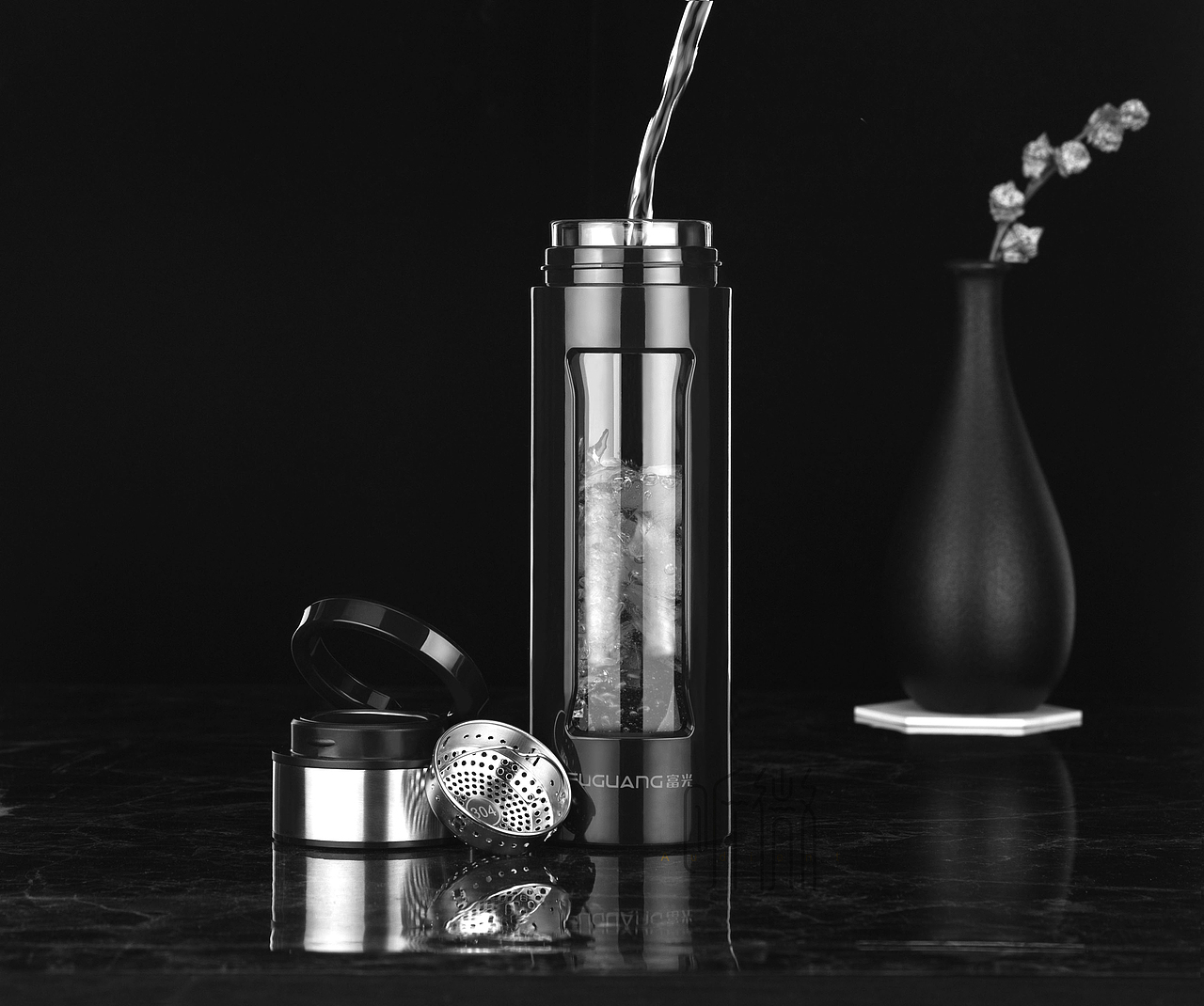 商务风玻璃杯 保温杯