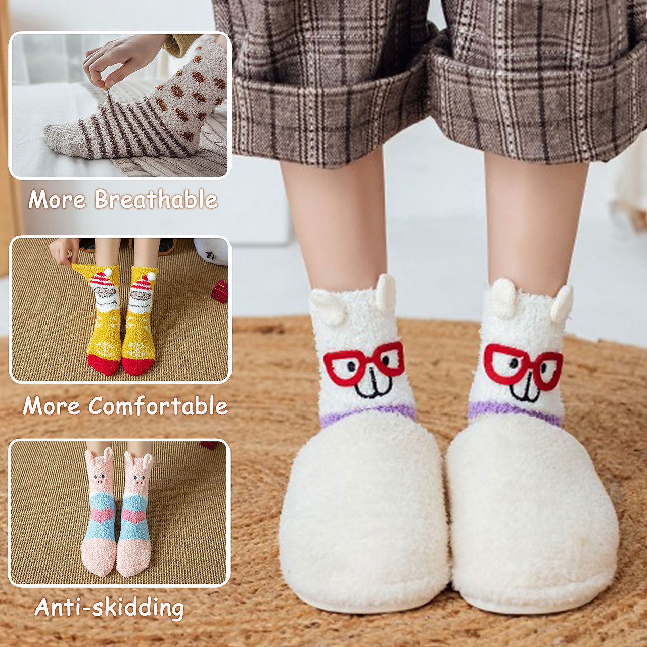 亚马逊主图 毛绒袜