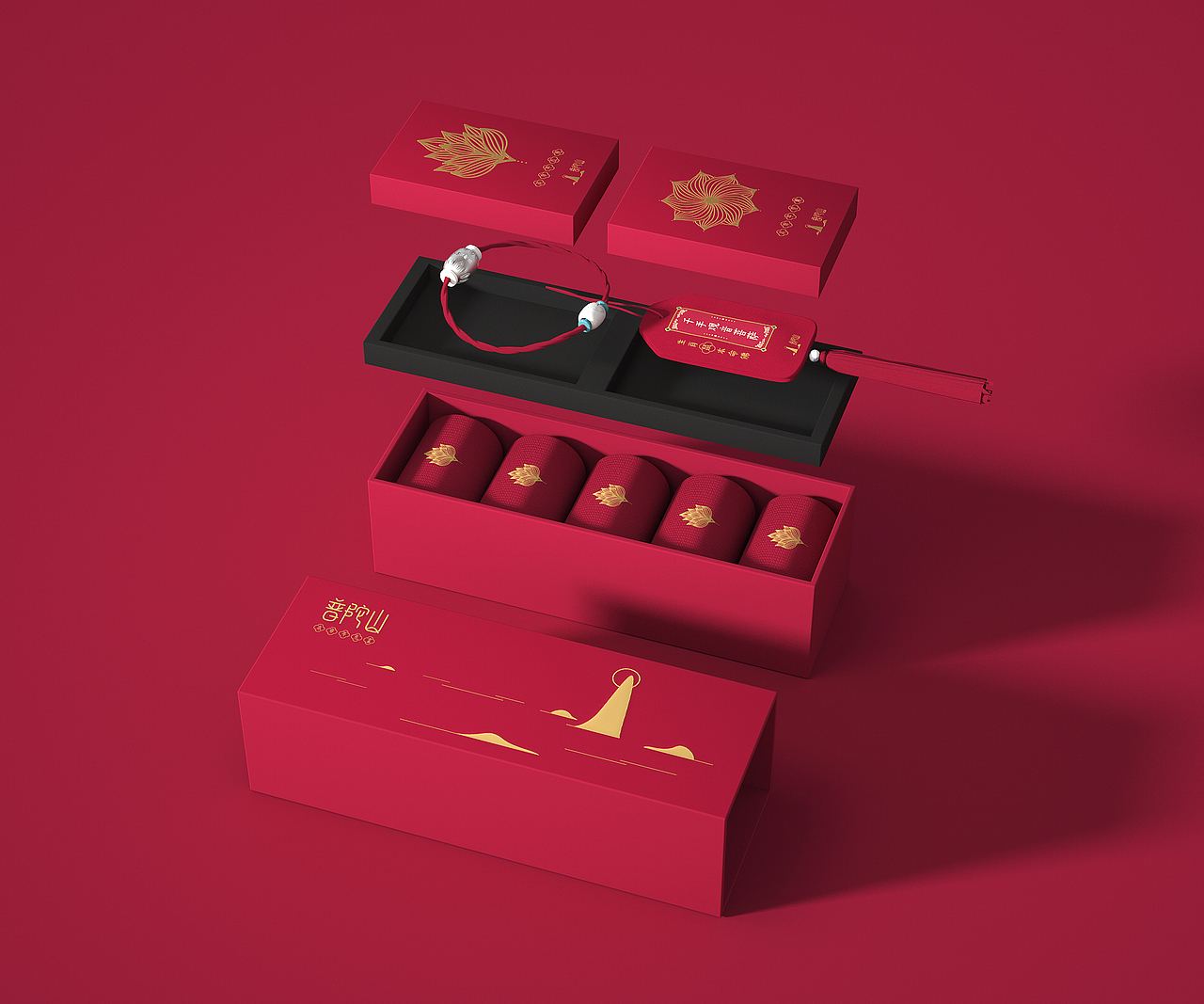 普陀山本命年礼盒概念稿（图ZMTgxMDY1NzA0） - 生活用品 - 站酷设计师小迪啵啵原创素材 - 站酷ZCOOL