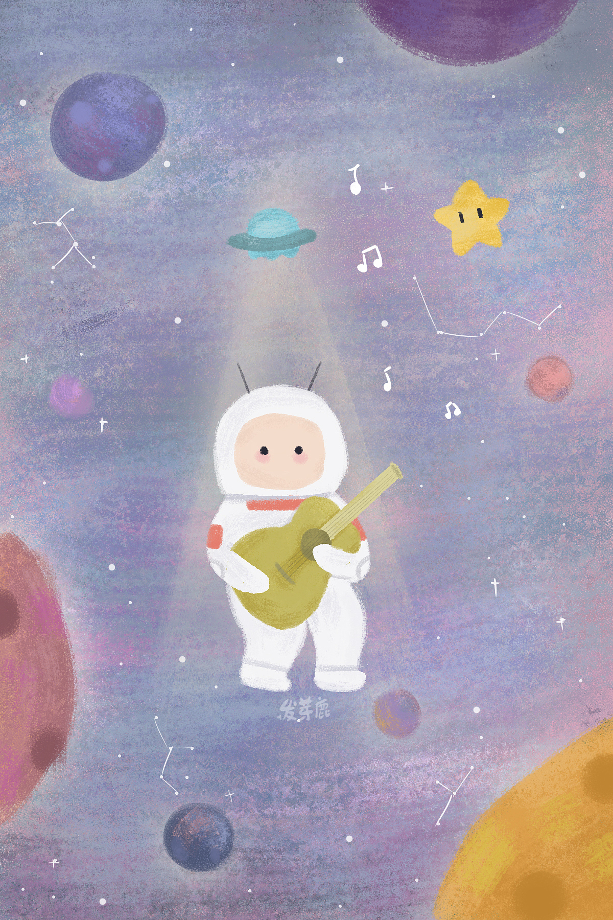 小宇航员的太空旅行（图ZMjE0NDEyMzM2） - 儿童插画 - 站酷设计师发芽鹿原创素材 - 站酷ZCOOL