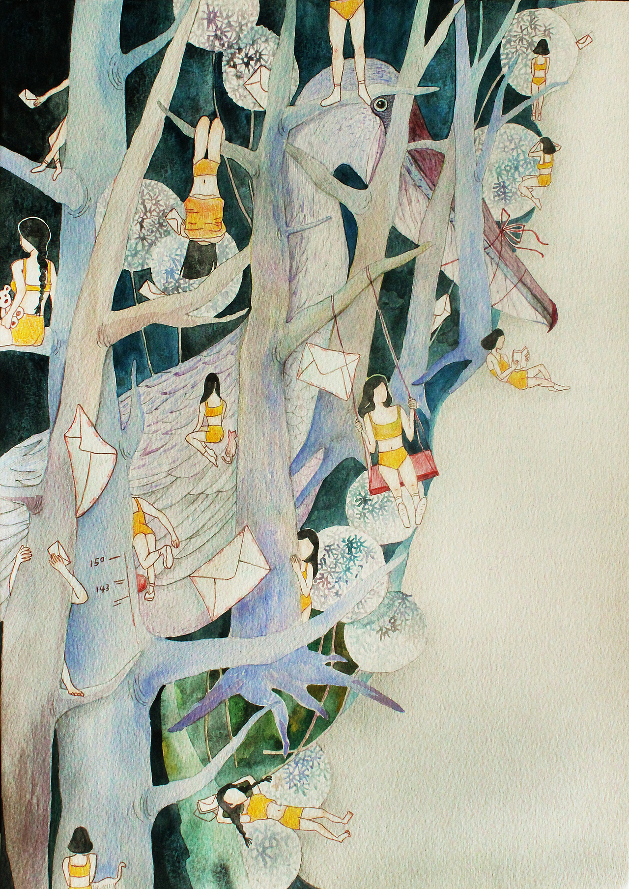 首屆陳伯吹國(guó)際兒童文學(xué)獎(jiǎng)獲獎(jiǎng)作品-主題書(shū)名：《致未來(lái)的你——給女孩的十五封信》原創(chuàng)插畫(huà)（圖ZMzMzMzY4MDA=） - 商業(yè)插畫(huà) - 站酷設(shè)計(jì)師簍簍開(kāi)飛機(jī)原創(chuàng)素材 - 站酷ZCOOL