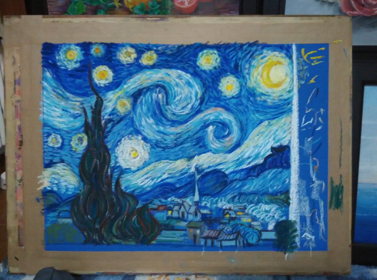 油画棒。。。。星空。。。。临