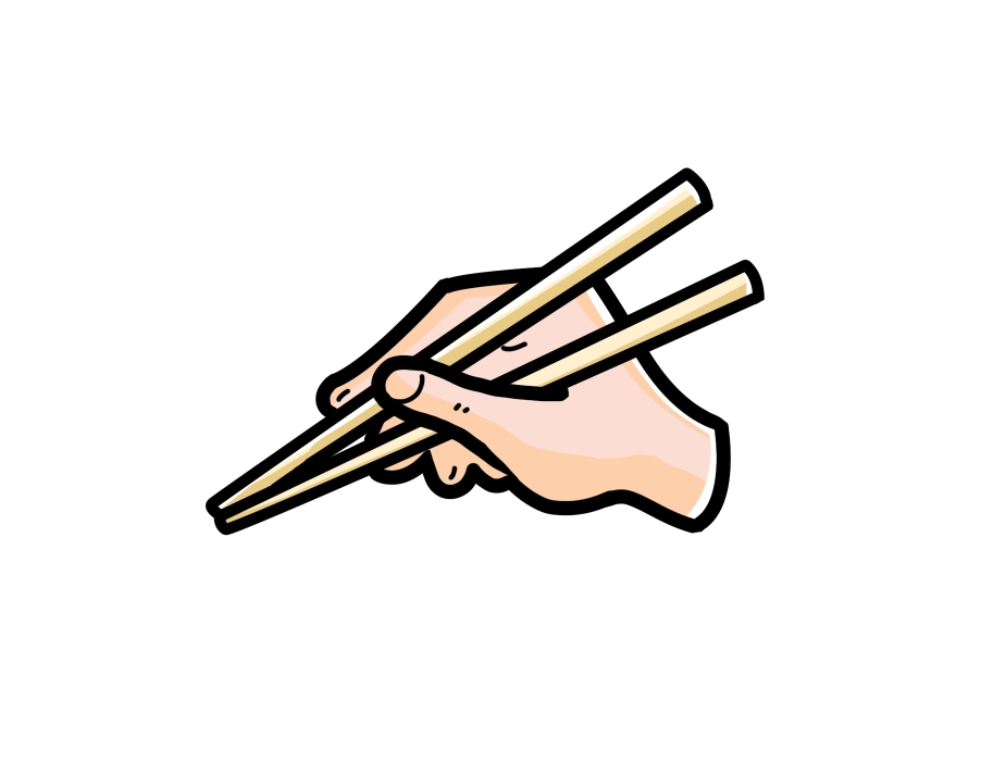 拿筷子漫画图片