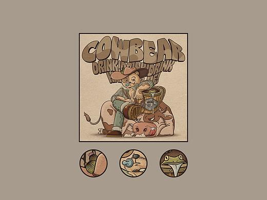 Milkbear西部牛仔复古插画