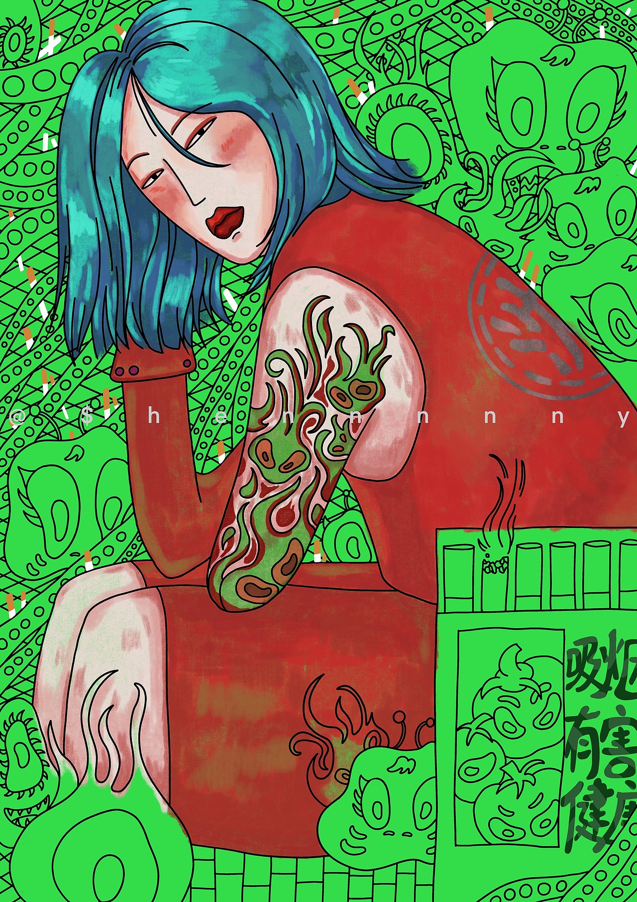 朋友和小怪物們??（圖ZMjEyNDIzMzQ0） - 新銳潮流插畫 - 站酷設(shè)計(jì)師shennny原創(chuàng)素材 - 站酷ZCOOL