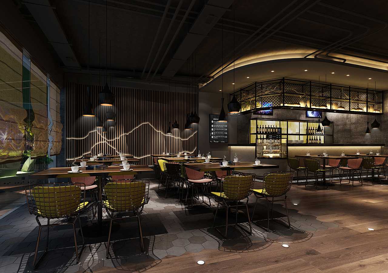咖啡厅|三维|场景|图佳效果图_原创作品-站酷zcool