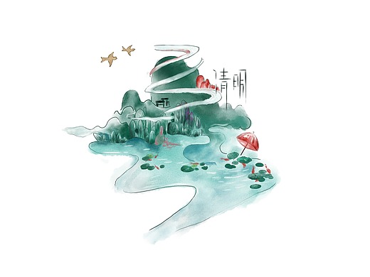 清明节插画-绘本辣辣是个好孩子3年前清明纯艺术-绘画3918485桃年3年