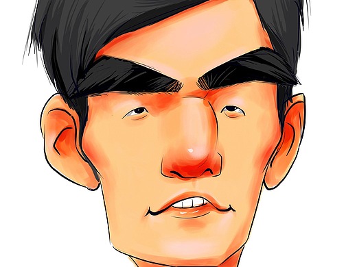 板绘夸张肖像漫画之周杰伦