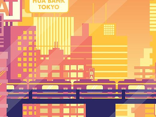 AI插画-电车场景插画