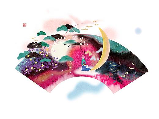 好看的扇面画