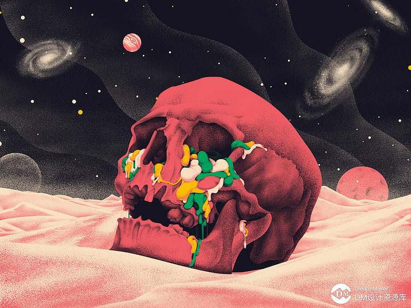 【23期】PS顶级噪点风格插画教程，大神教你巧用笔刷（图ZMTU5NjM5MjY0） - 商业插画 - 站酷设计师DM设计资源库原创素材 - 站酷ZCOOL