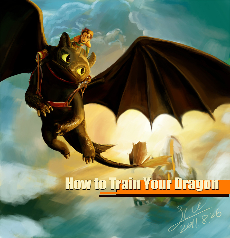 驯龙高手 how to train your dragon|插画|创作习作|doordoor_原创