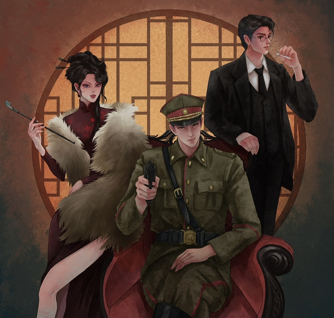 民国风插画绘画过程（图ZMzM2NjczNTgw） - 概念设定 - 站酷设计师丹三尺原创素材 - 站酷ZCOOL