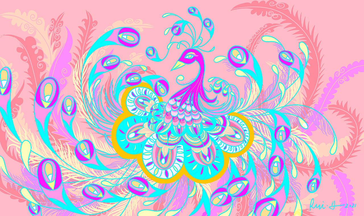 孔雀飞舞（图ZMjU0Nzc4NTI4） - 商业插画 - 站酷设计师格格艺术瓷原创素材 - 站酷ZCOOL
