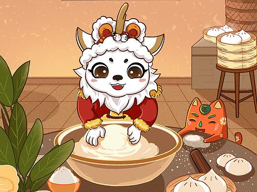 大家保险 春节年俗插画