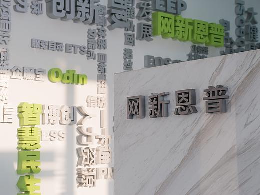 网新恩普办公楼企业文化墙设计