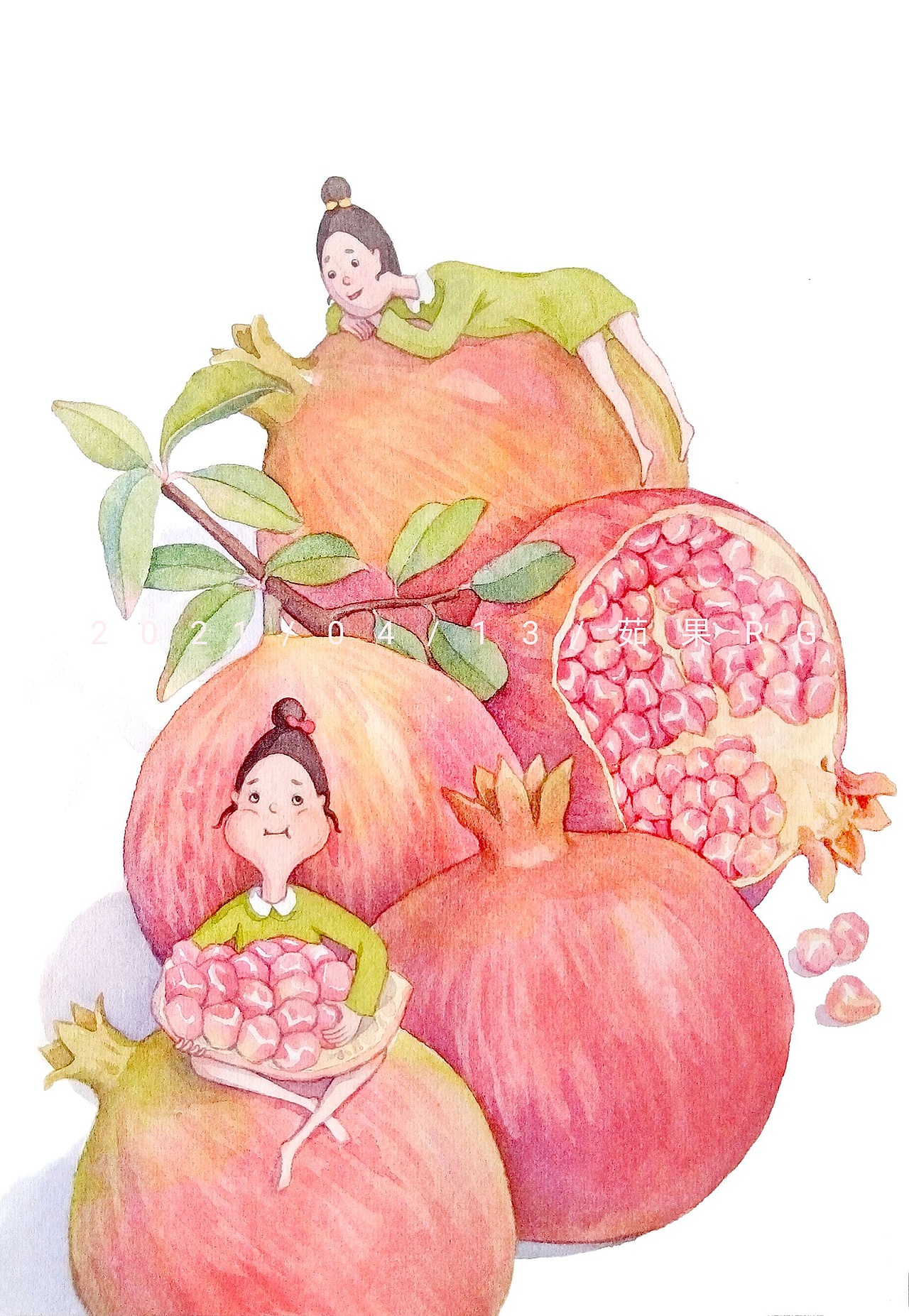 原创插画——小人儿与水果系列「三」（图ZMjU2MTczODA0） - 儿童插画 - 站酷设计师茹果RG原创素材 - 站酷ZCOOL