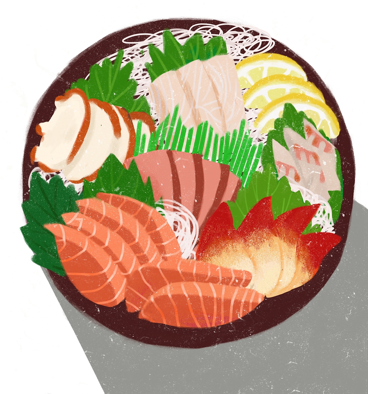 扁平食物插画板绘临摹练习