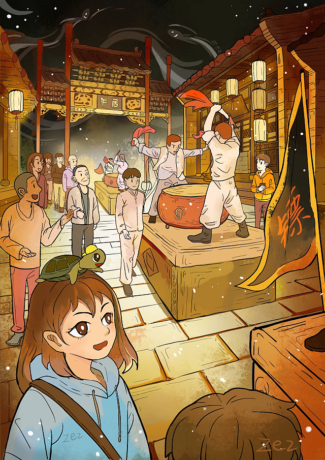 毕设 漫步平遥古城插画设计