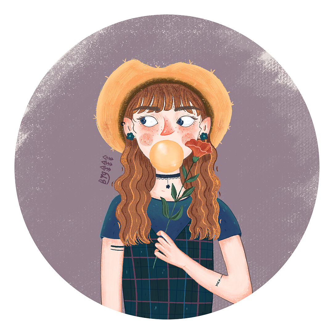 泡泡糖少女系列（图ZMTcxMzMxNDUy） - 创作习作 - 站酷设计师big金金金原创素材 - 站酷ZCOOL