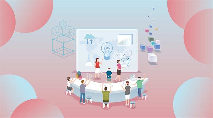 2.5D在线教育插画