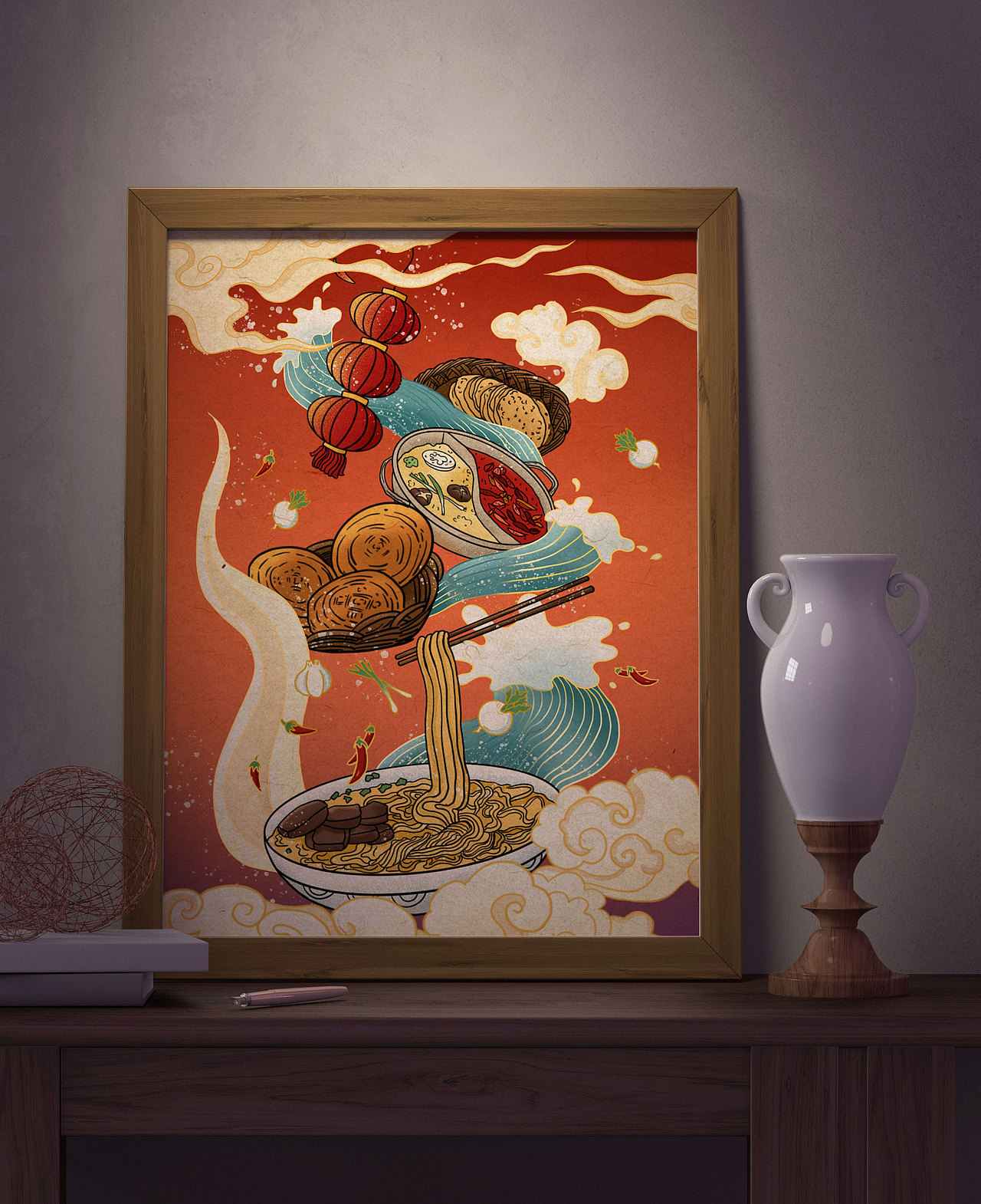 中国风城市文化插画