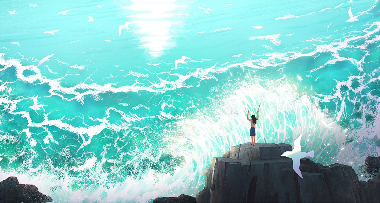 海浪|插画|创作习作|风吹zzz - 原创作品 - 站酷 (zcool)
