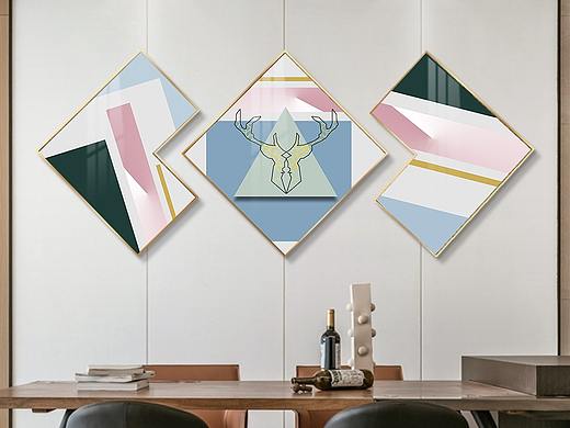 异形客厅玄关装饰画现代抽象画几何背景墙画