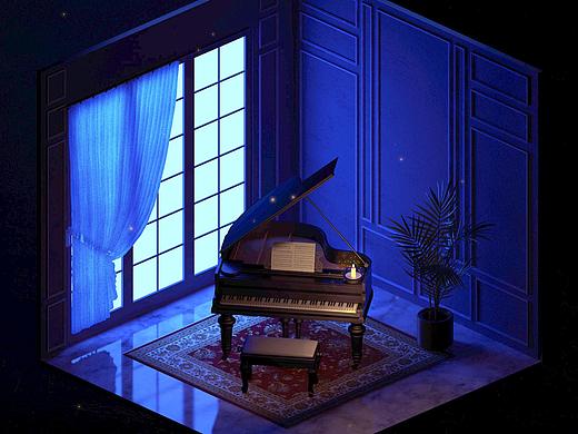 等轴小房间-夜景