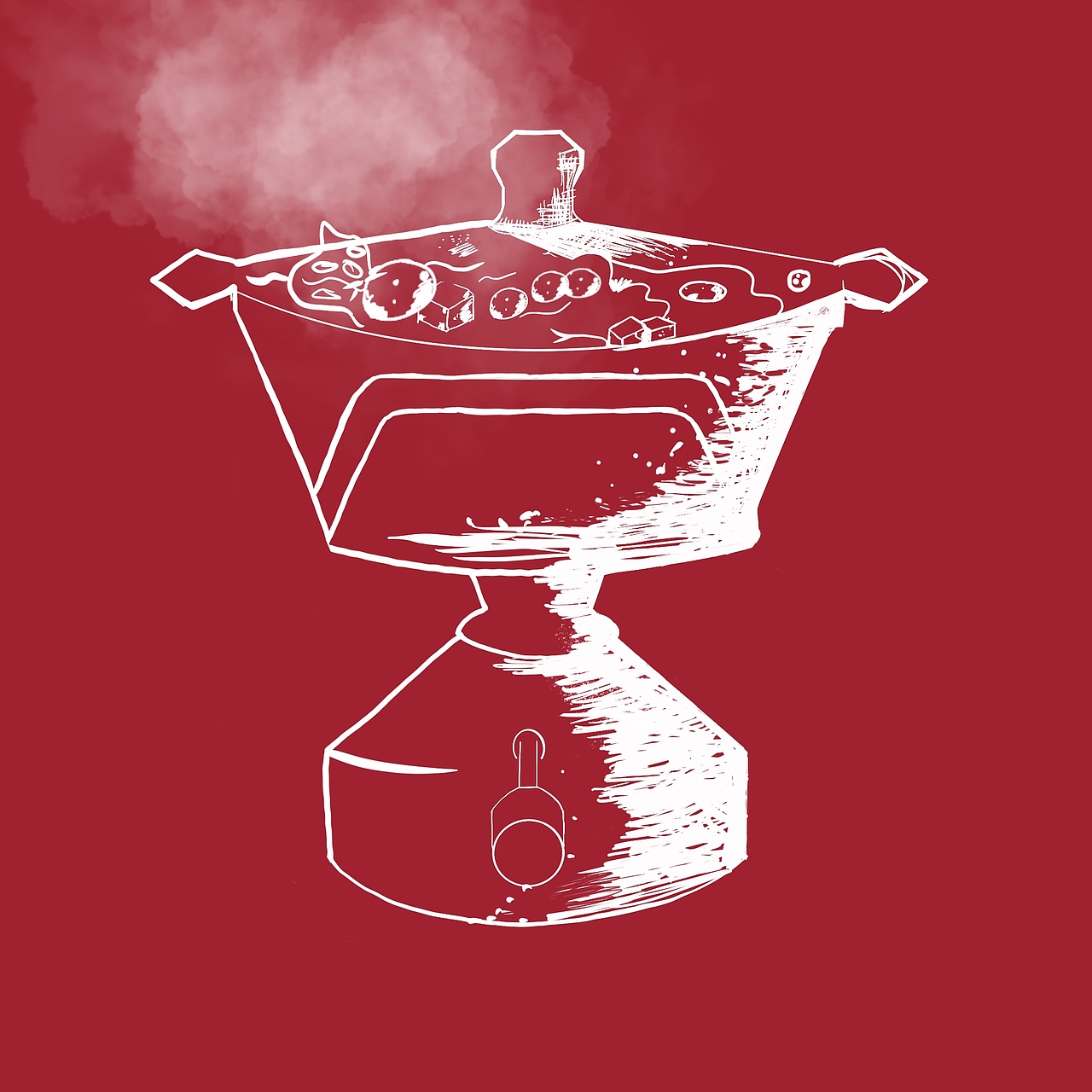 火锅 瓦式炉 插画元素（图ZMjAyMzc4MTY4） - 商业插画 - 站酷设计师FIRMDMgg原创素材 - 站酷ZCOOL