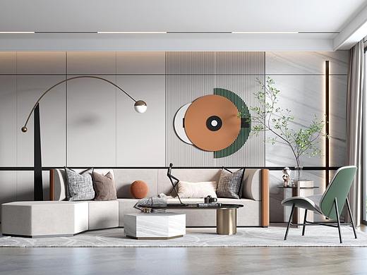 现代风格的沙发背景墙分享