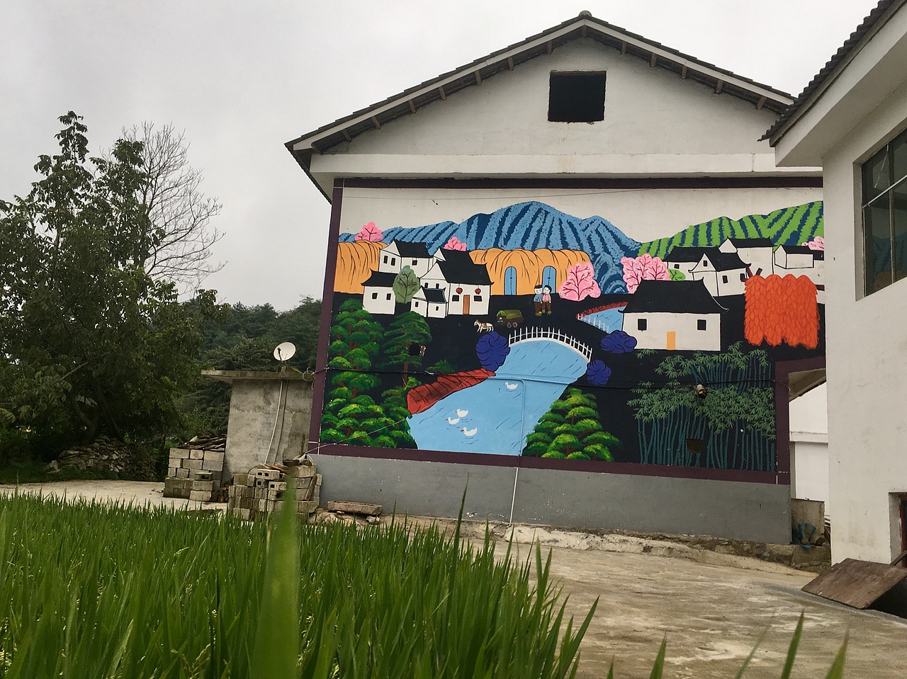 美丽乡村 乡村振兴 文化墙墙绘|插画|新锐潮流插画|壁尚手绘贵州墙绘