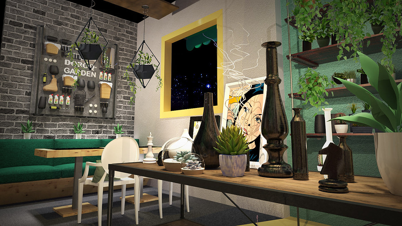 多肉植物展厅设计效果图