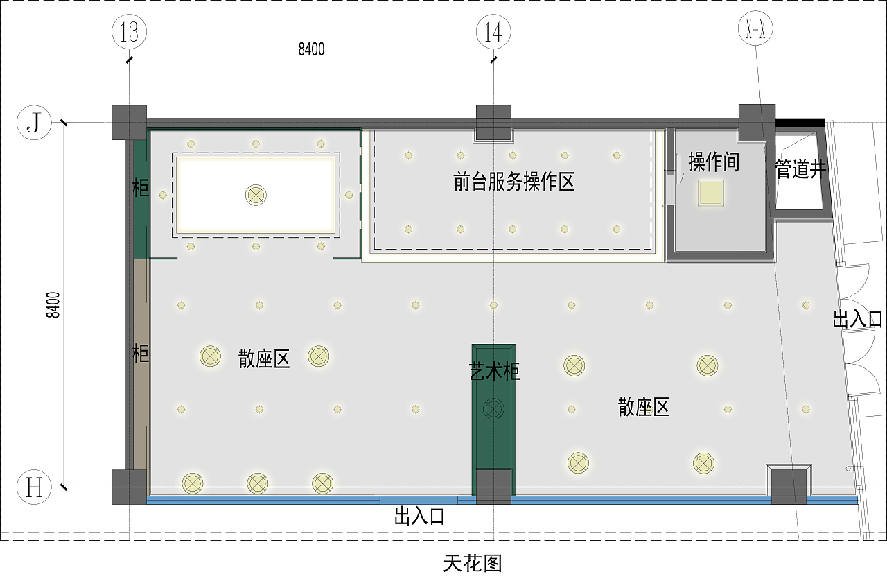 中式风格咖啡厅装修设计方案（附手绘效果图）-餐饮空间装修-筑龙室内设计论坛