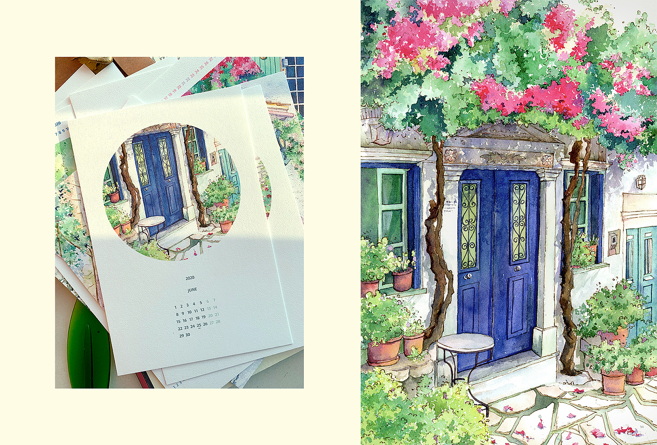 献给2020年的水彩手绘日历（图ZMTk2MjI0NjE2） - 艺术插画 - 站酷设计师cy燕子原创素材 - 站酷ZCOOL
