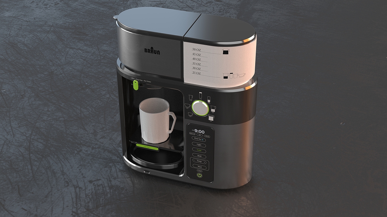 暑假学员优秀作品欣赏——咖啡机机建模渲染（图ZMjg0NDM3NzMy） - 生活用品 - 站酷设计师卓尔谟丨随意汉化原创素材 - 站酷ZCOOL