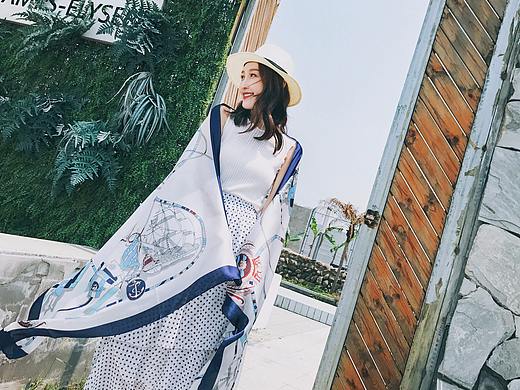 淘宝爆款网红女模丝巾模特图片展示！