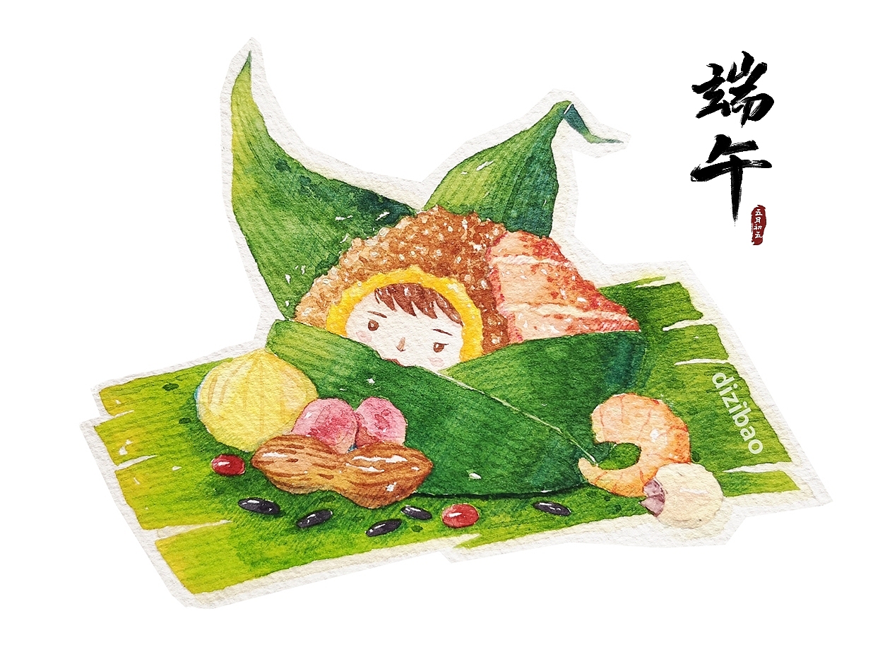 水彩端午粽子（图ZMTYxNzA0NTYw） - 商业插画 - 站酷设计师dizibao原创素材 - 站酷ZCOOL