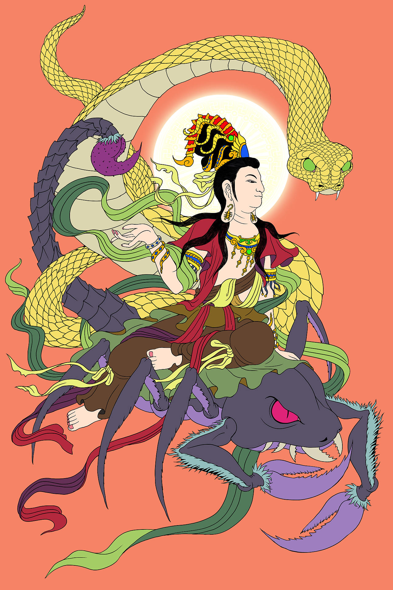 三十三观音----岩户观音（图ZNTA4NTAyMjg=） - 游戏原画 - 站酷设计师超级无敌红蛋蛋原创素材 - 站酷ZCOOL