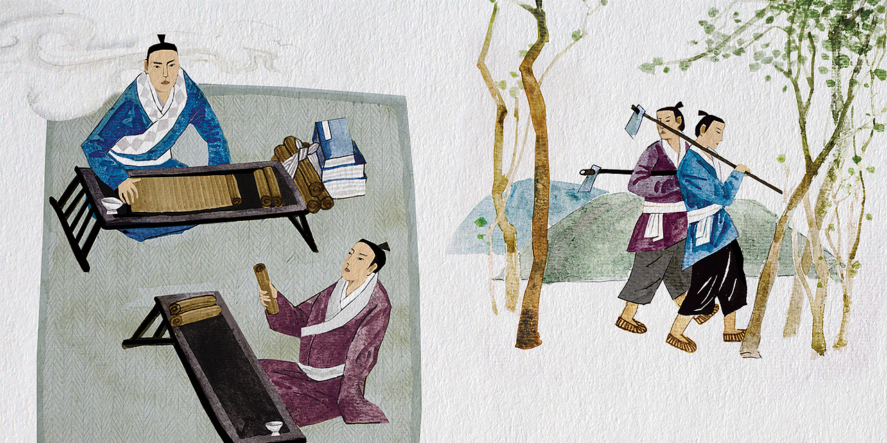 管宁在读书时和华歆(xīn)成为好友,俩人学习时坐在一张席子上读书