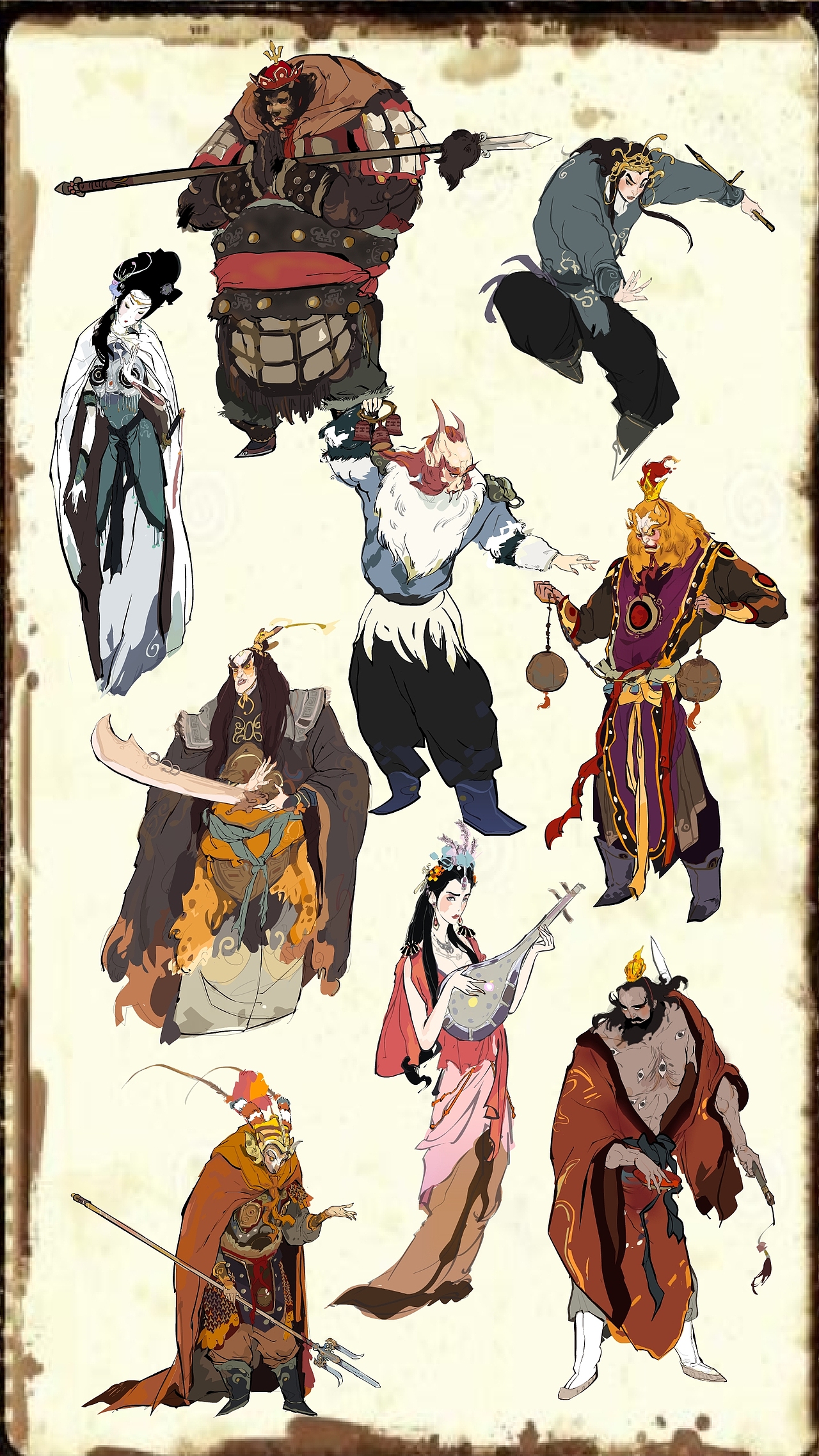 86版西游记九妖王（图ZMjc2NzgyNDQ0） - 艺术插画 - 站酷设计师苍戟原创素材 - 站酷ZCOOL